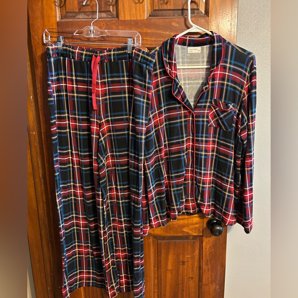 Maurices plaid pajama set